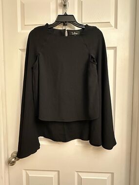 Lulu's Black Crewneck Layered Front Top
